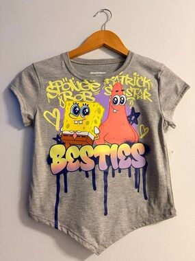 Nickelodeon Grey SpongeBob & Patrick 'Besties' Graphic Tee. New with Tags